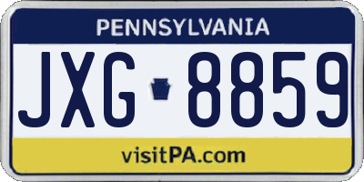 PA license plate JXG8859