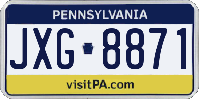 PA license plate JXG8871
