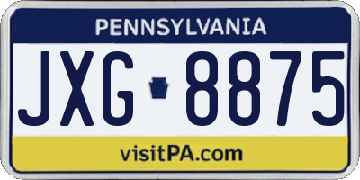 PA license plate JXG8875