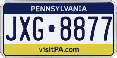 PA license plate JXG8877