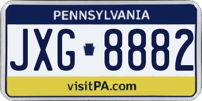 PA license plate JXG8882