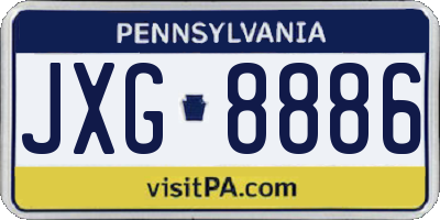 PA license plate JXG8886
