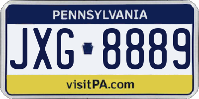 PA license plate JXG8889