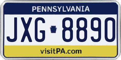 PA license plate JXG8890