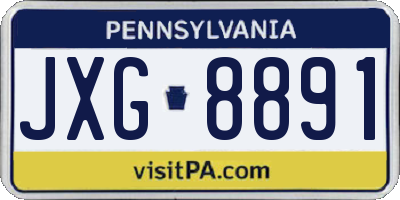 PA license plate JXG8891