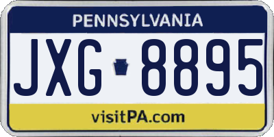 PA license plate JXG8895