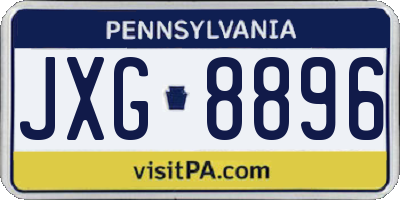 PA license plate JXG8896