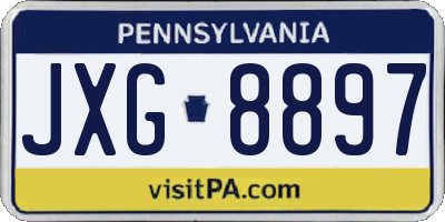 PA license plate JXG8897