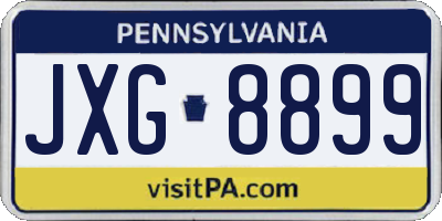 PA license plate JXG8899