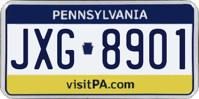 PA license plate JXG8901