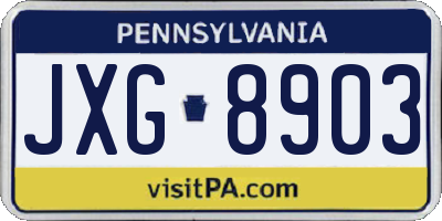 PA license plate JXG8903