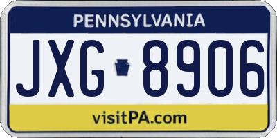 PA license plate JXG8906