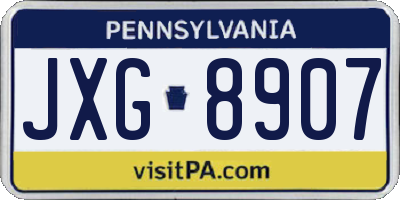 PA license plate JXG8907