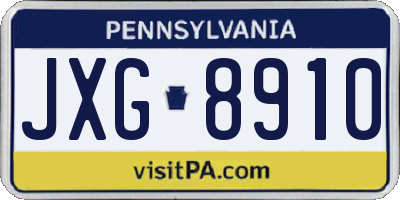 PA license plate JXG8910