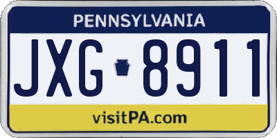 PA license plate JXG8911