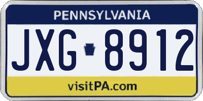 PA license plate JXG8912