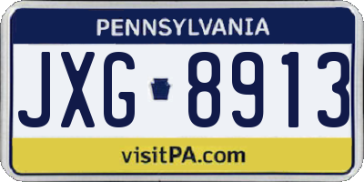 PA license plate JXG8913
