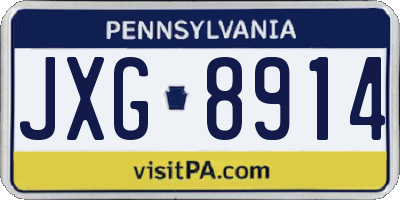PA license plate JXG8914