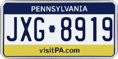 PA license plate JXG8919