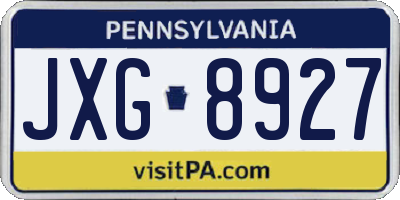 PA license plate JXG8927