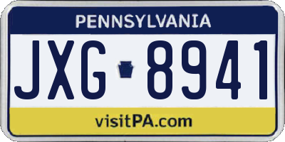 PA license plate JXG8941