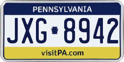 PA license plate JXG8942