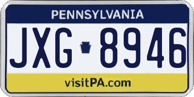 PA license plate JXG8946