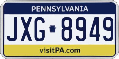 PA license plate JXG8949