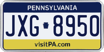 PA license plate JXG8950