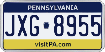 PA license plate JXG8955