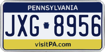 PA license plate JXG8956