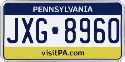 PA license plate JXG8960