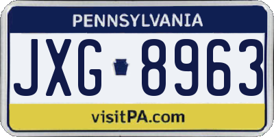 PA license plate JXG8963