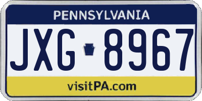PA license plate JXG8967