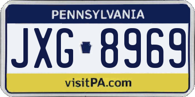 PA license plate JXG8969