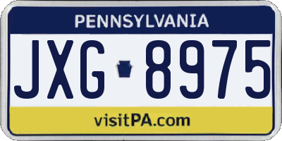 PA license plate JXG8975