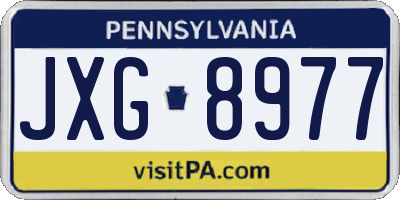 PA license plate JXG8977