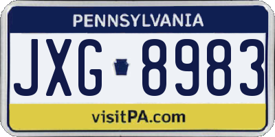 PA license plate JXG8983