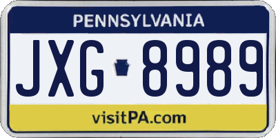 PA license plate JXG8989