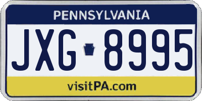 PA license plate JXG8995