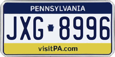 PA license plate JXG8996