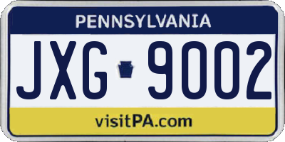 PA license plate JXG9002