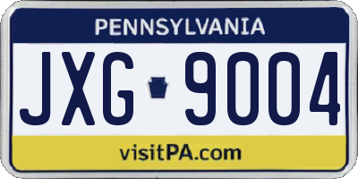 PA license plate JXG9004