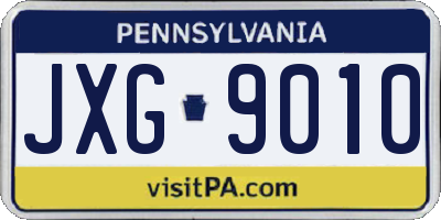 PA license plate JXG9010