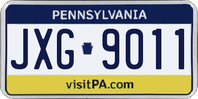 PA license plate JXG9011