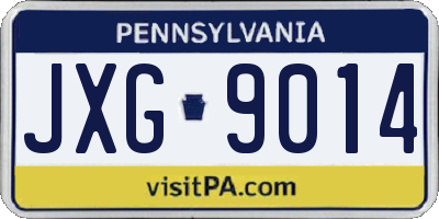 PA license plate JXG9014