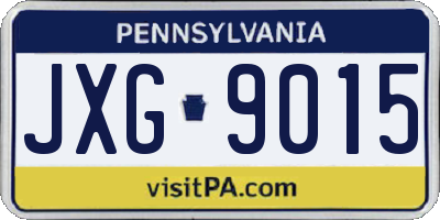 PA license plate JXG9015
