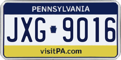 PA license plate JXG9016