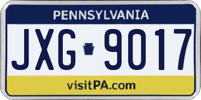 PA license plate JXG9017