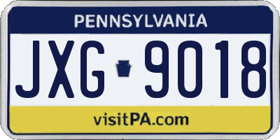 PA license plate JXG9018